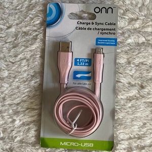 ONN Pink Micro USB Charge and Sync Cable